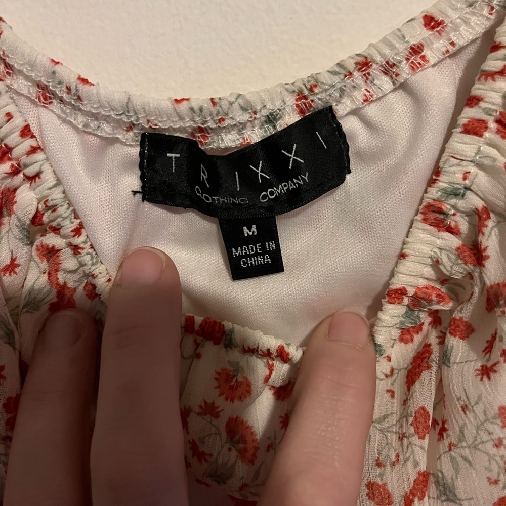 Trixxi Red and White Floral Dress